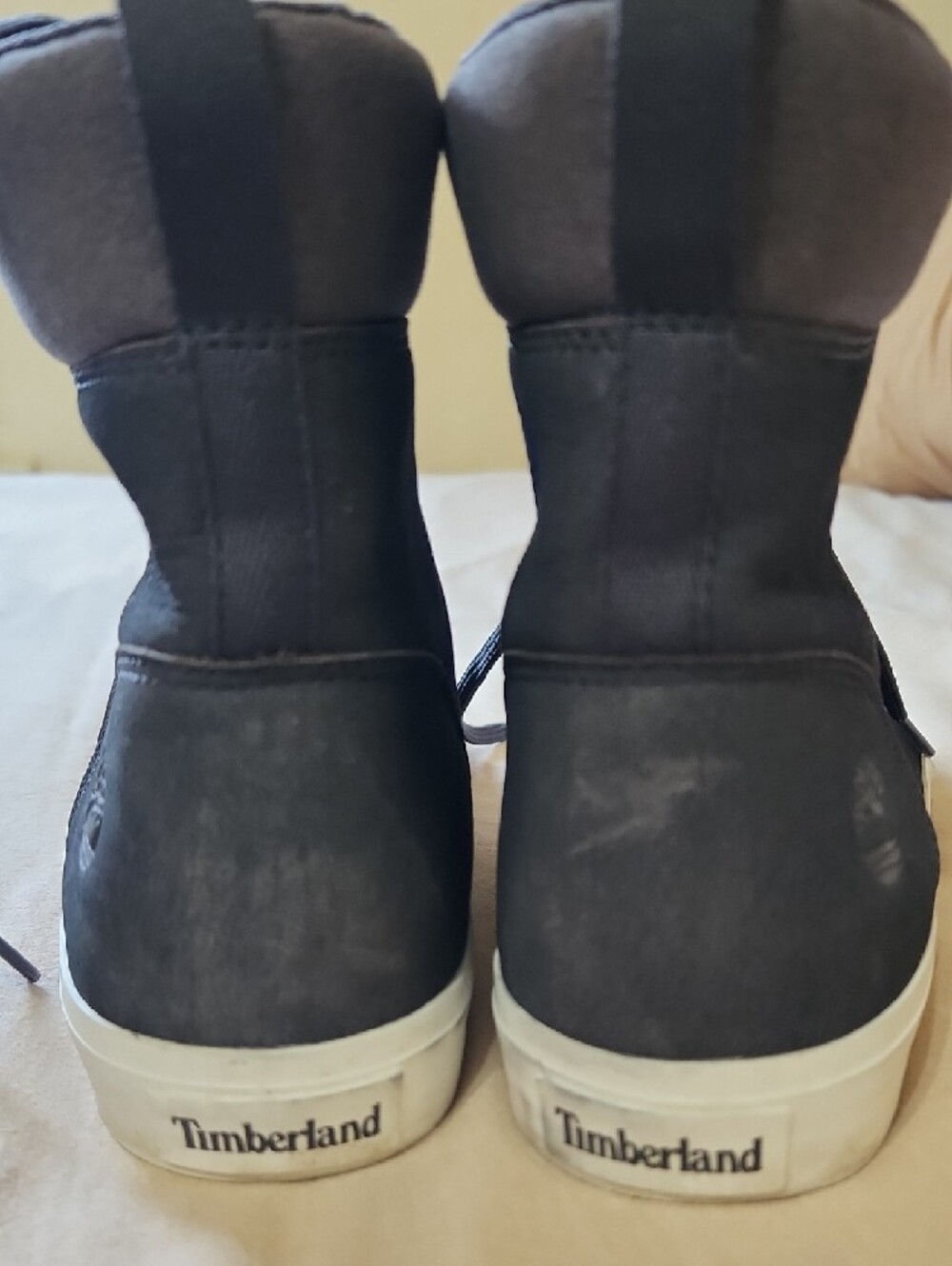 Timberland GRAY High-Top Sneaker with Cream Sole - Picture 2 of 7
